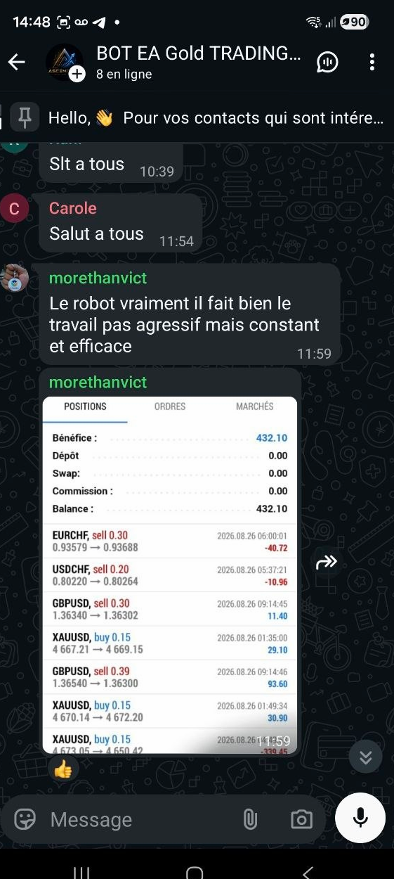 Un autre partage de morethanvict : capture des résultats de trading
